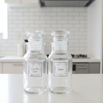 おしゃれなリーフ調味料ラベル